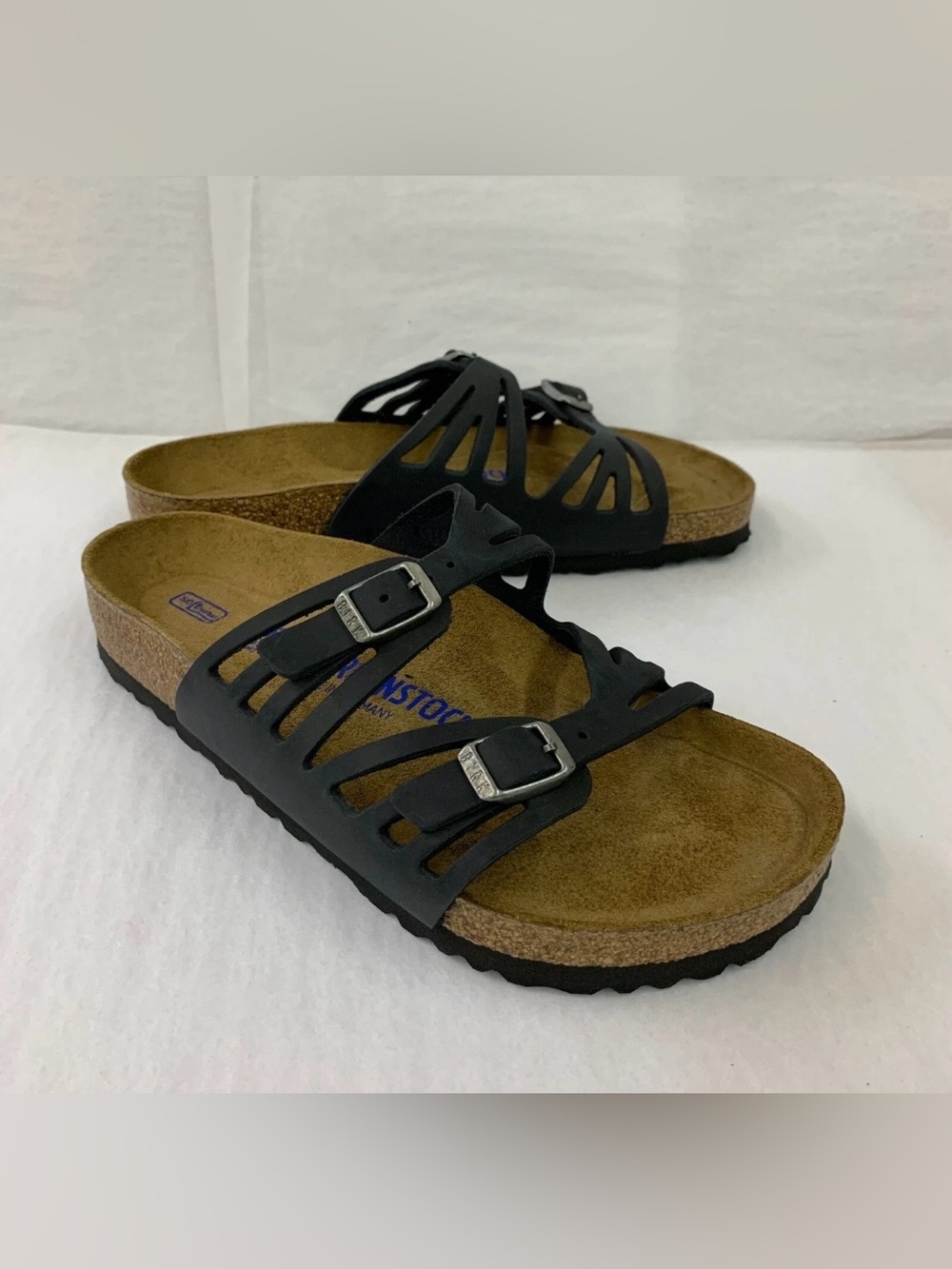 Birkenstock π
Granada Black Oiled Leather Soft Footbed Sandal Slide 39 Wmns 8 - Picture 7 of 12